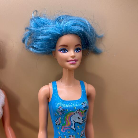 Lot of 2 Barbie Dolls Color Reveal Unicorn Teal and Barbie Sweetheart Pre-loved - Picture 10 of 13